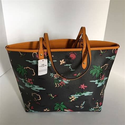 coach hawaiian print tote